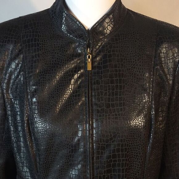 Joni B Croc Embossed Women's Jacket - Picture 2 of 8